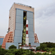 Fully integrated PSLV-C34 with all the spacecraft being moved out of Vehicle Assembly Building to the second launch pad.
